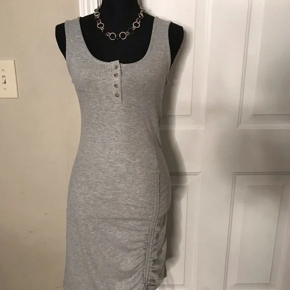 Grey Willow and Root Scrunched Ribbed T-Shirt Dress NWT - Picture 9 of 11